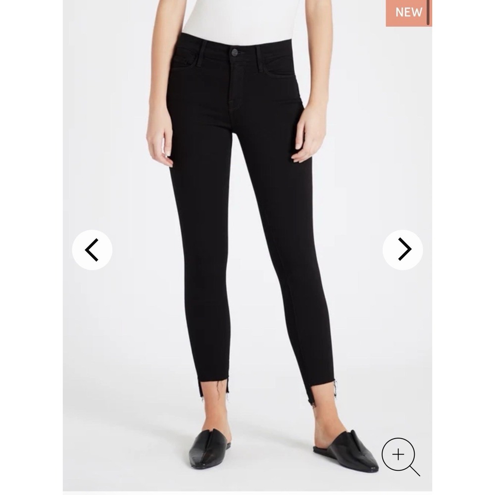 FRAME Denim Le Skinny De Jeanne Raw Stagger Women Jeans Black Size 26